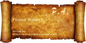 Pozna Albert névjegykártya