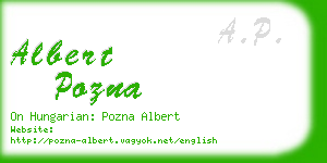 albert pozna business card